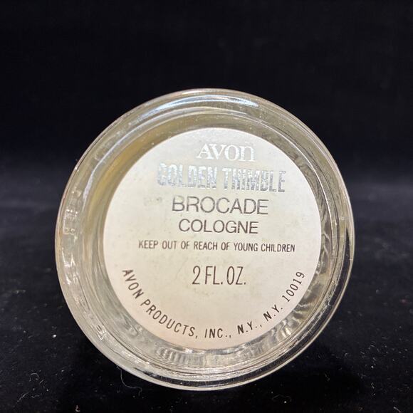 Avon Golden Thimble Brocade Cologne Bottle Collectible Vintage Empty 2 ounce - Picture 4 of 4